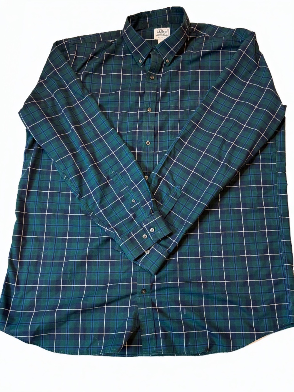 LLBean Men's Wrinkle-Free Kennebunk Sport Shirt, Traditional Fit Check, XL Tall,